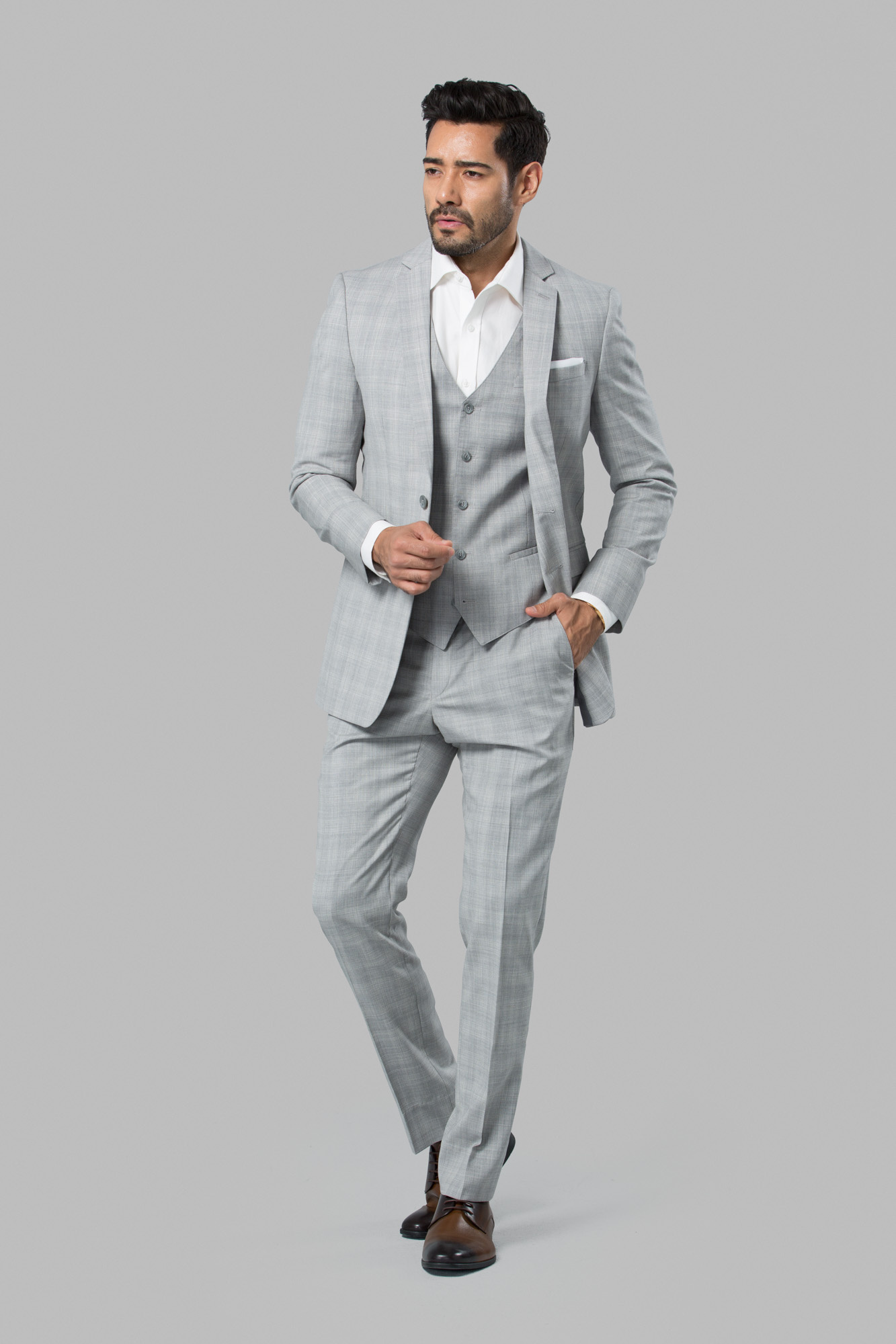 Gray Plaid Suit | Menguin | Grey Wedding Suit Rental